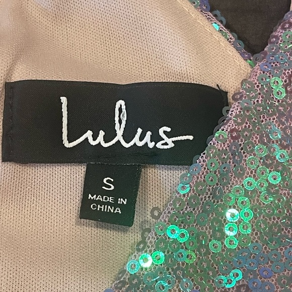 Lulus Hilario Iridescent Sequin Bodycon Mini Dress Size Small - Picture 9 of 11